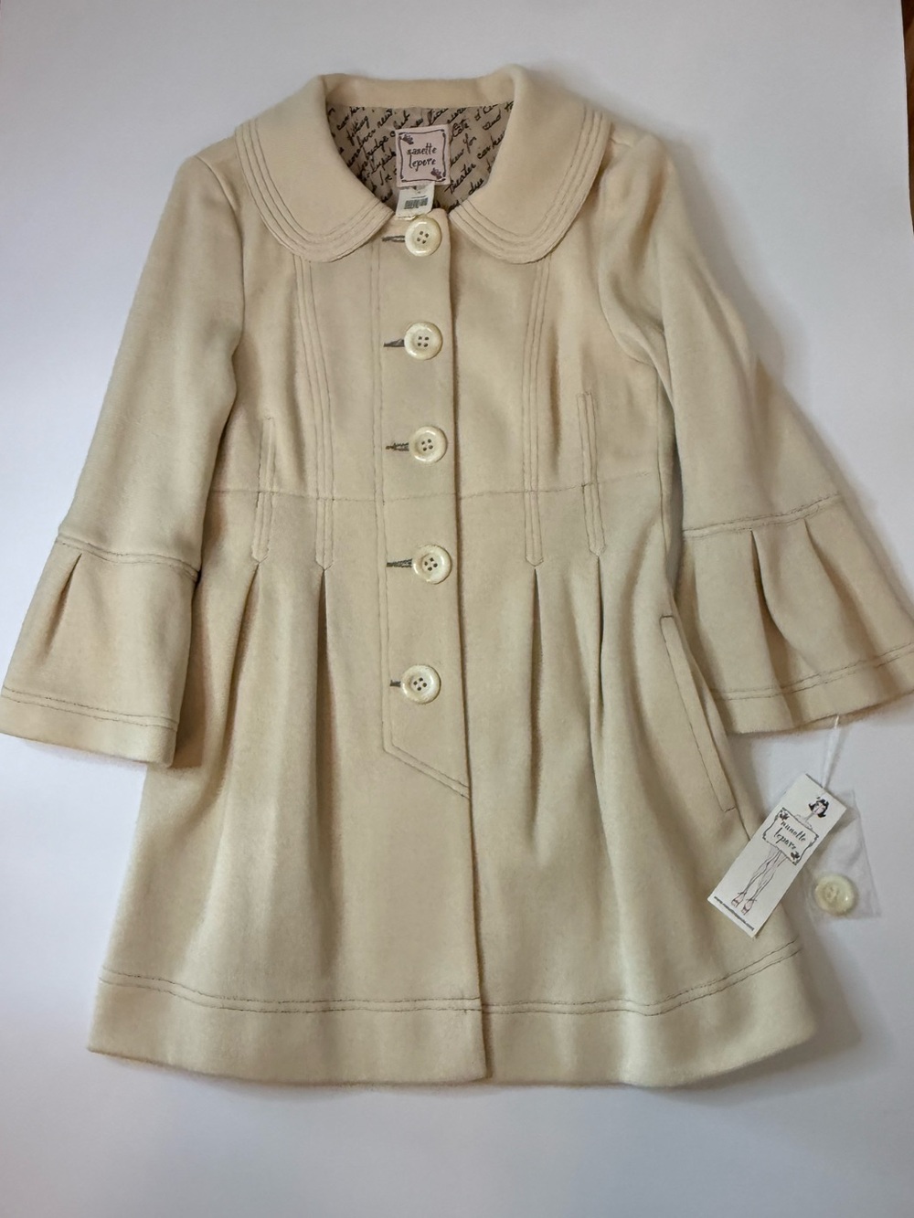 Nanette Lepore “Hanky Panky” Coat Cream NWT Small - Picture 10 of 13